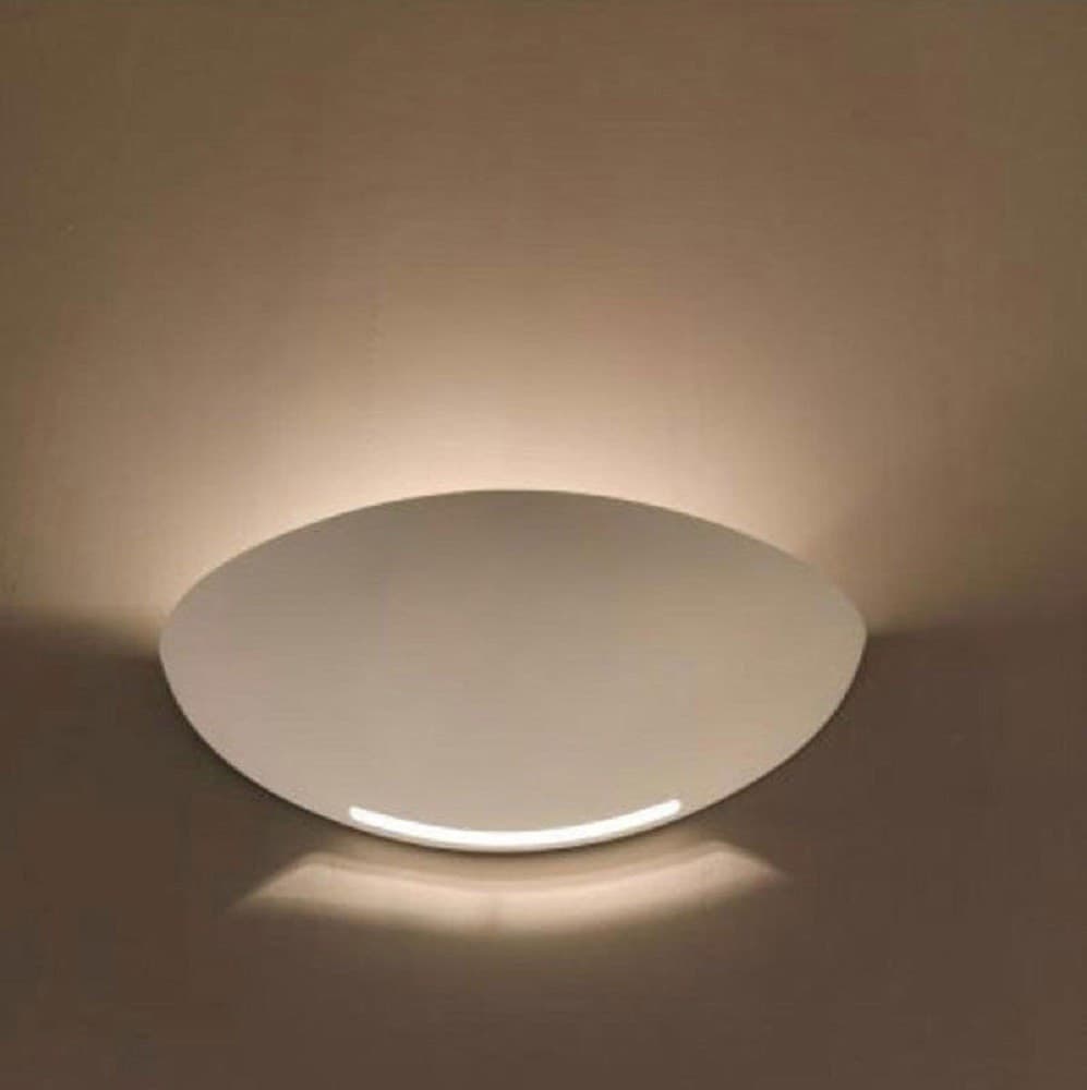 APPLIQUE PARETE MEZZA LUNA GESSO DOPPIA EMISSIONE VERNICIABILE ATTACCO R7S - 3
