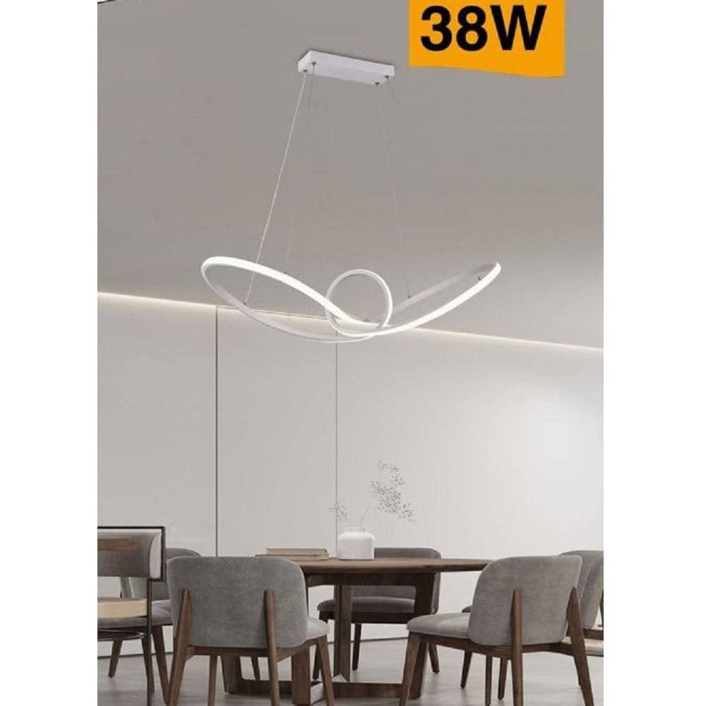 LAMPADARIO LED MODERNO INTRECCIATO SOSPENSIONE 38 W LUCE 6500K 3000K 4000K A07-B - 7