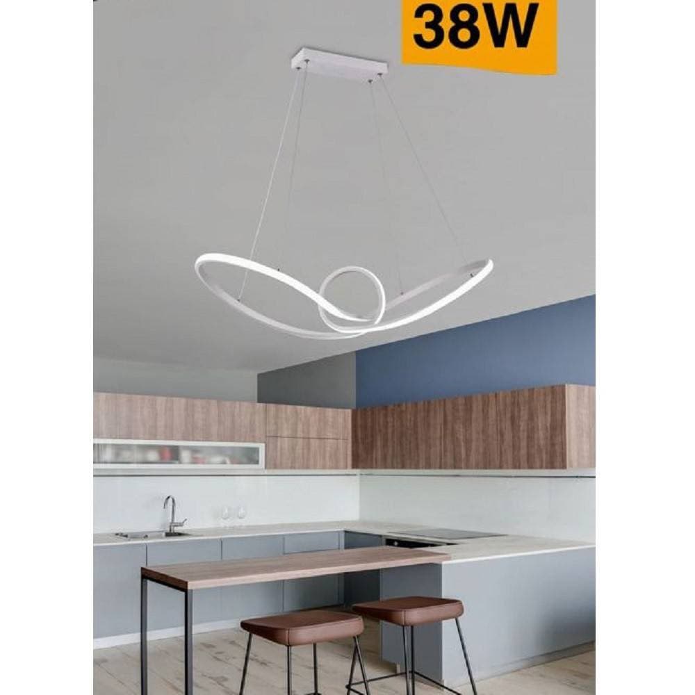 LAMPADARIO LED MODERNO INTRECCIATO SOSPENSIONE 38 W LUCE 6500K 3000K 4000K A07-B - 5