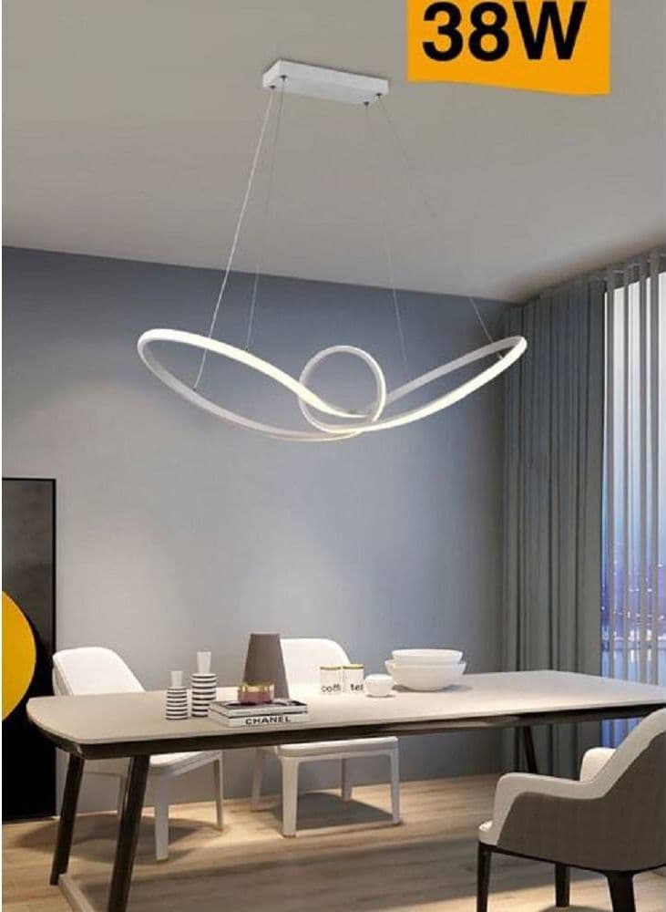 LAMPADARIO LED MODERNO INTRECCIATO SOSPENSIONE 38 W LUCE 6500K 3000K 4000K A07-B - 2