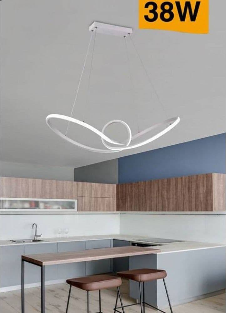 LAMPADARIO LED MODERNO INTRECCIATO SOSPENSIONE 38 W LUCE 6500K 3000K 4000K A07-B - 3