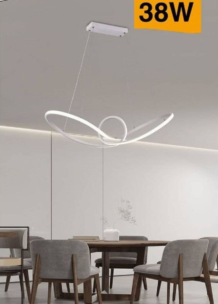 LAMPADARIO LED MODERNO INTRECCIATO SOSPENSIONE 38 W LUCE 6500K 3000K 4000K A07-B - 4