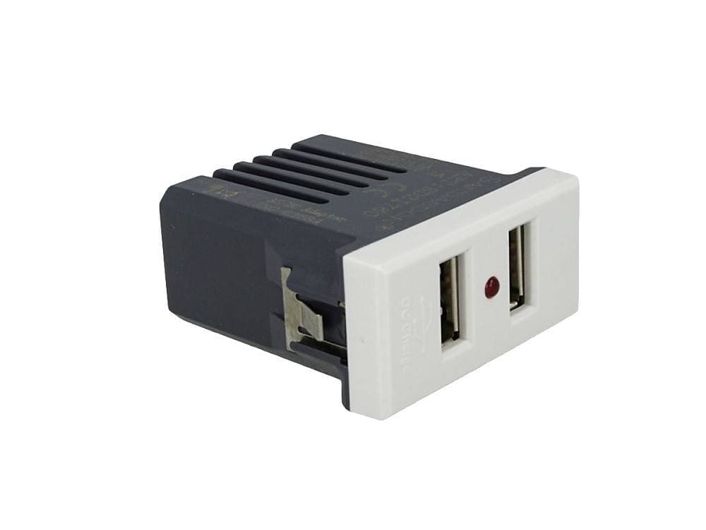 MODULO PRESA CARICATORE 2 PORTE USB 2,1A BIANCO COMPATIBILE BTICINO AXOLUTE - 2