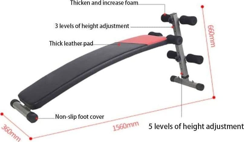 PANCA PER ADDOMINALI SOLLEVAMENTO PESI REGOLABILE SIT UP BENCH ESERCIZIO FISICO - 7