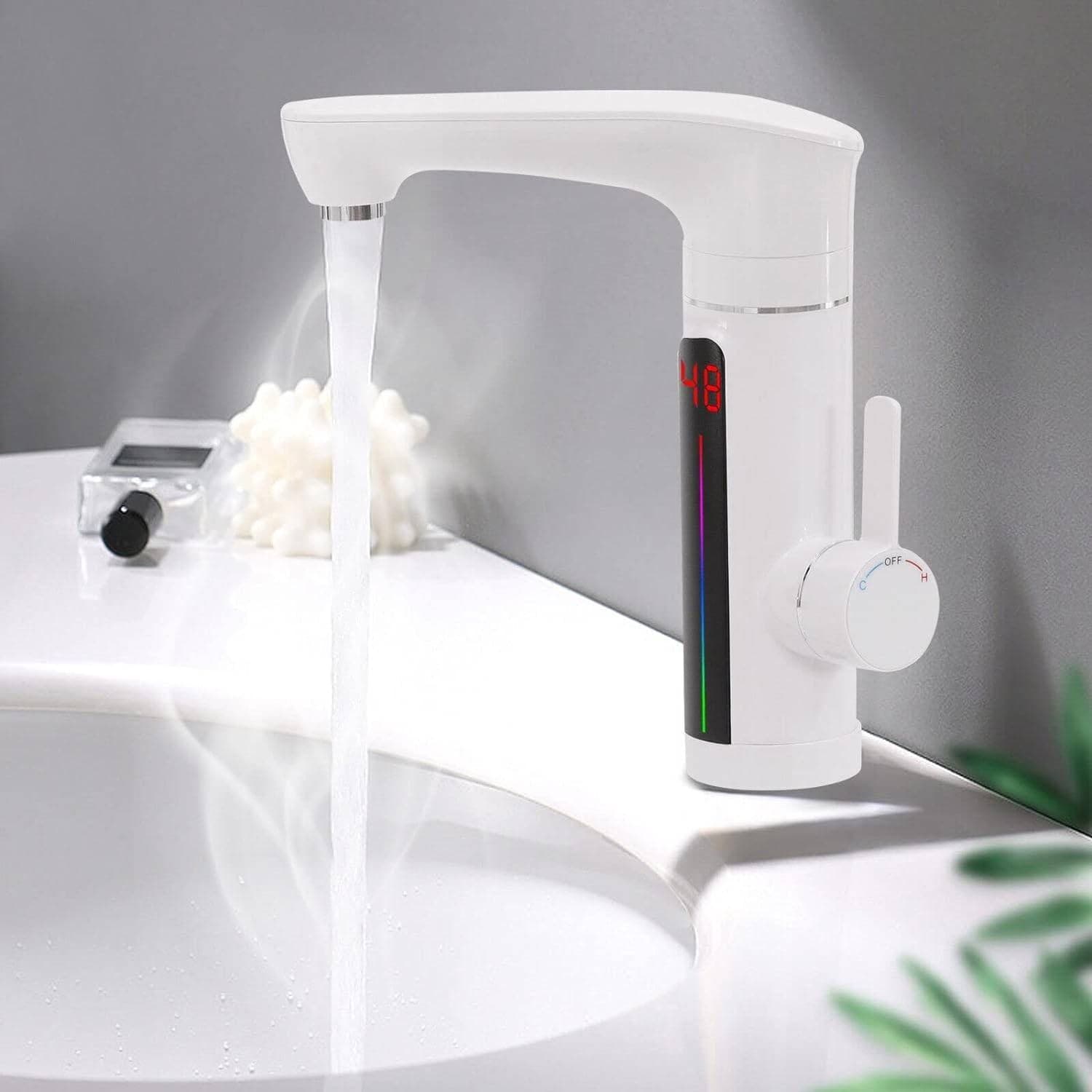 RUBINETTO MISCELATORE ELETTRICO CALDAIA ACQUA CALDA CON DISPLAY FO-J10 - 2