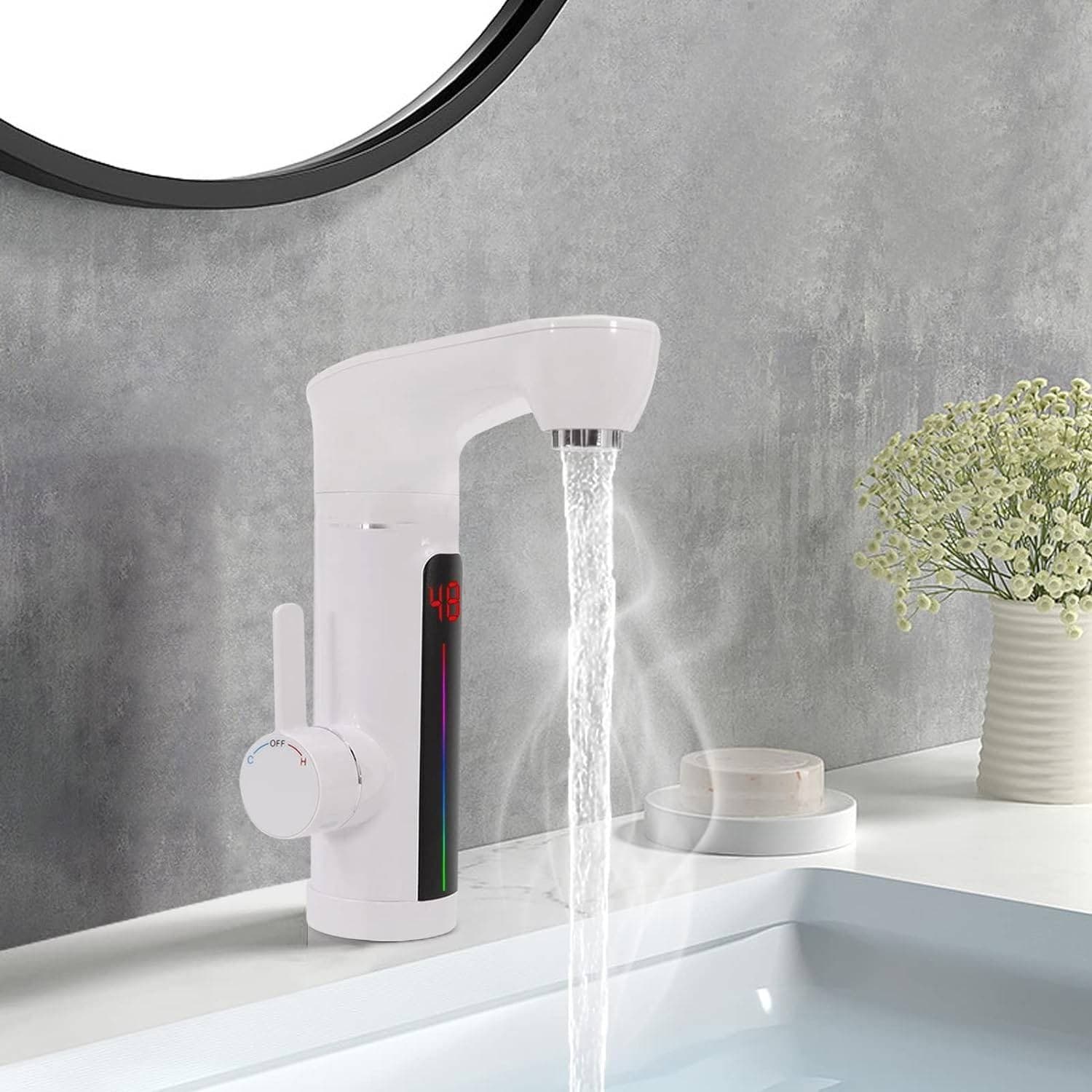 RUBINETTO MISCELATORE ELETTRICO CALDAIA ACQUA CALDA CON DISPLAY FO-J10 - 5