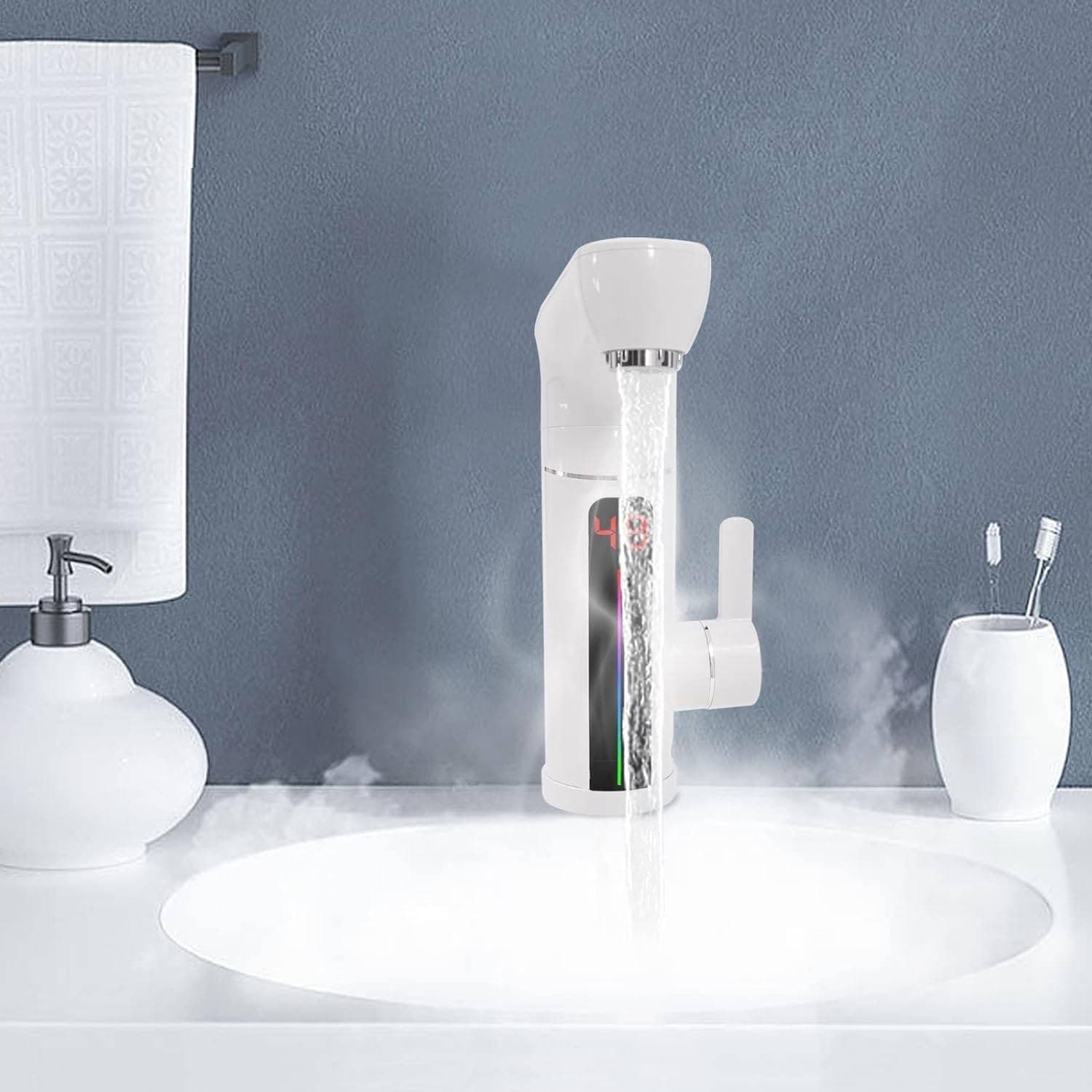 RUBINETTO MISCELATORE ELETTRICO CALDAIA ACQUA CALDA CON DISPLAY FO-J10 - 6