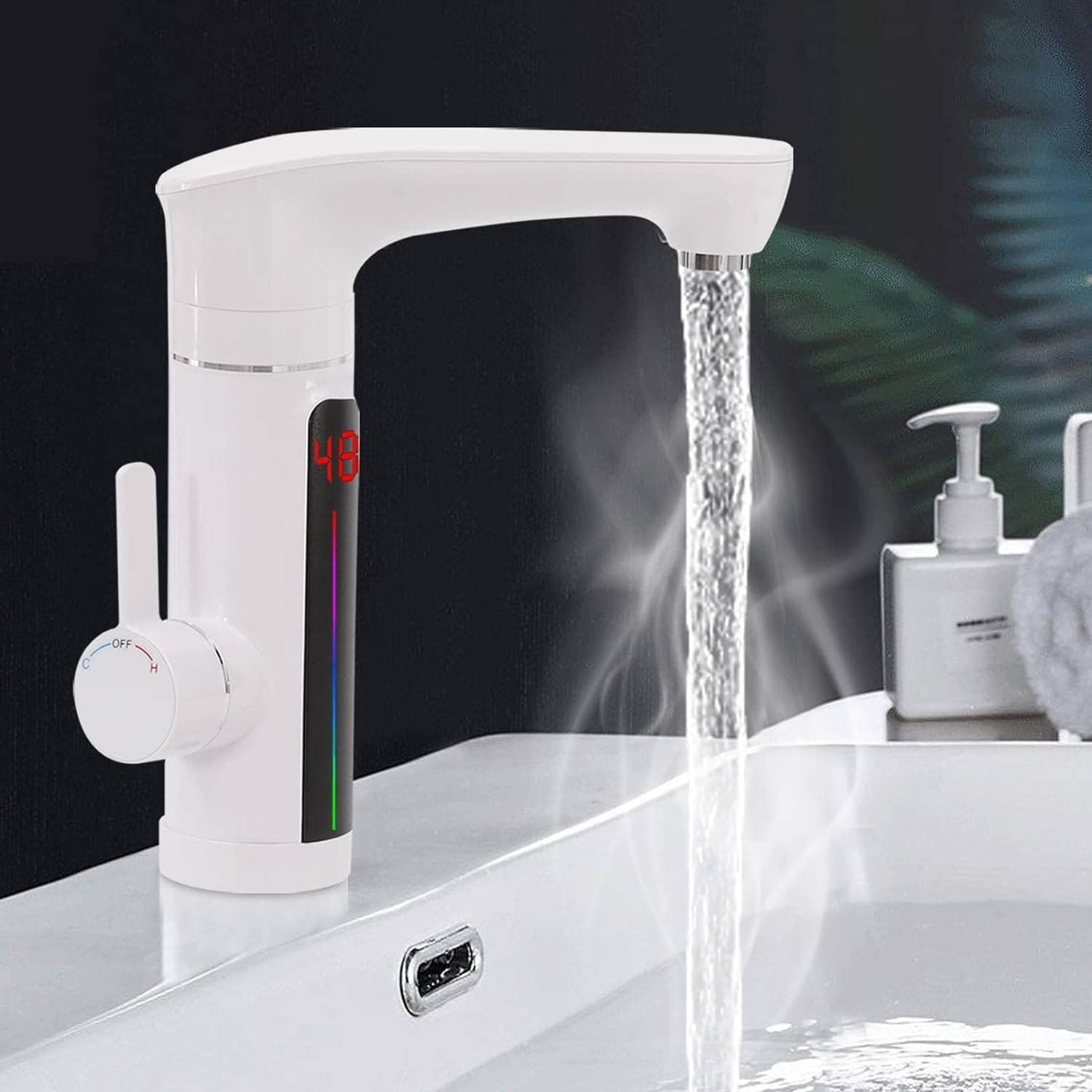 RUBINETTO MISCELATORE ELETTRICO CALDAIA ACQUA CALDA CON DISPLAY FO-J10 - 7