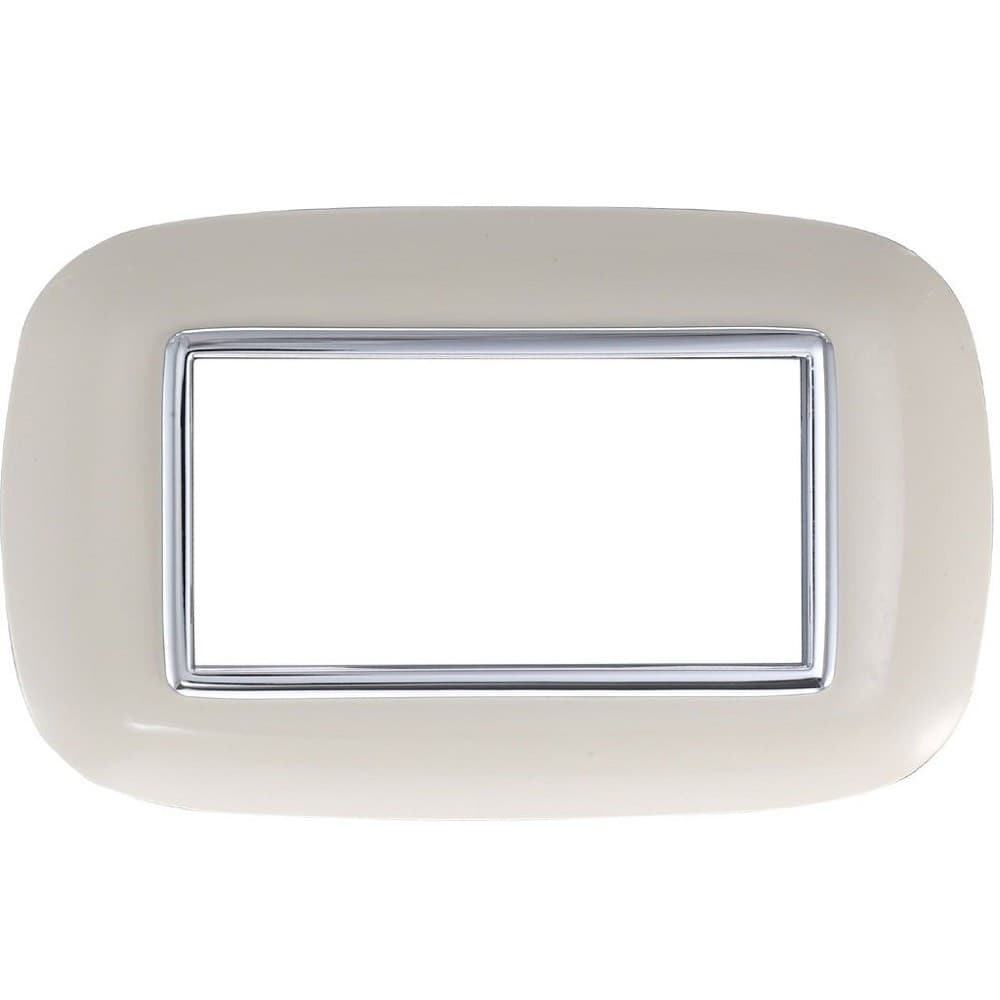 PLACCA OVAL 3 4 6 MODULI COLORE SABBIA COMPATIBILE CON BTICINO AXOLUTE - 4