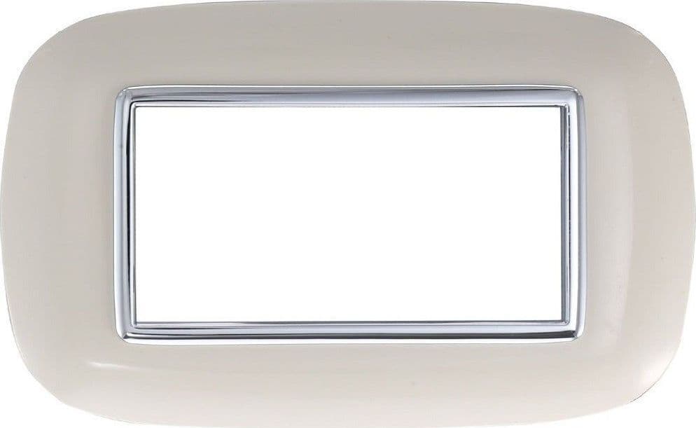 PLACCA OVAL 3 4 6 MODULI COLORE SABBIA COMPATIBILE CON BTICINO AXOLUTE - 2