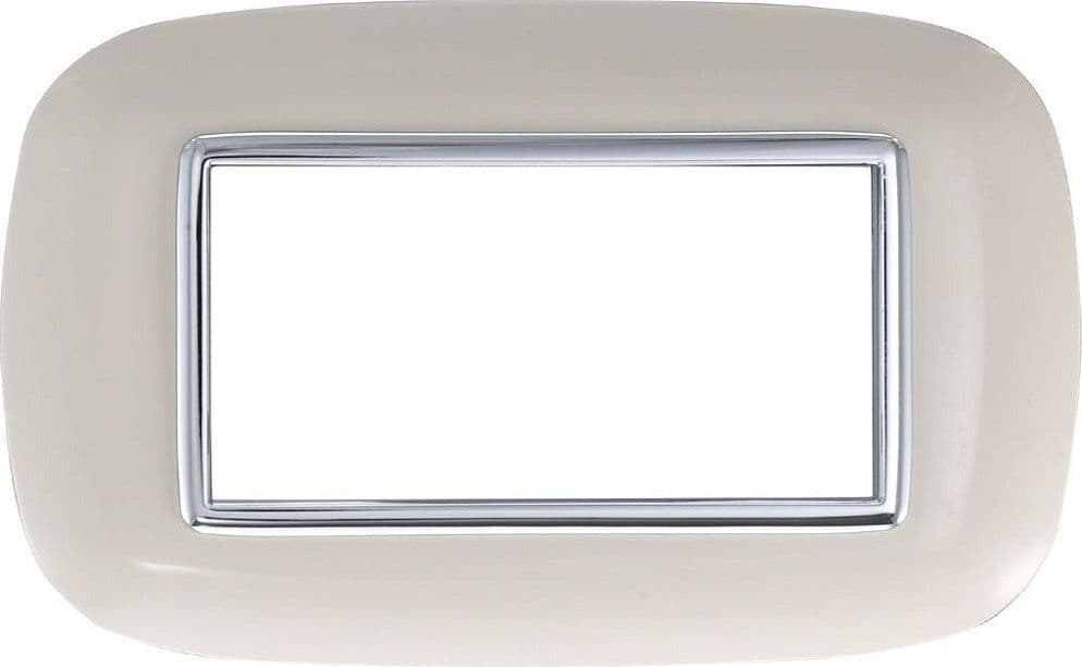 PLACCA OVAL 3 4 6 MODULI COLORE SABBIA COMPATIBILE CON BTICINO AXOLUTE - 2