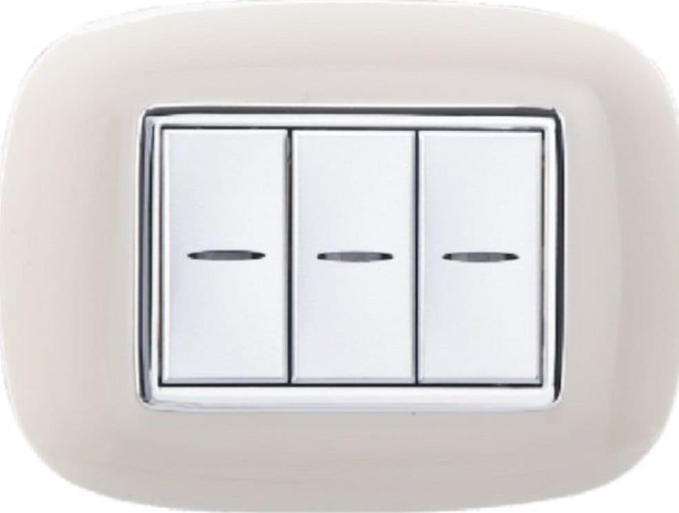 PLACCA OVAL 3 4 6 MODULI COLORE SABBIA COMPATIBILE CON BTICINO AXOLUTE - 3