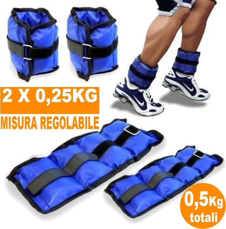 PESI CAVIGLIE POLSI CAVIGLIERA SPORT ARTI MARZIALI FITNESS CAVIGLIERE PESO 0,5KG - 2