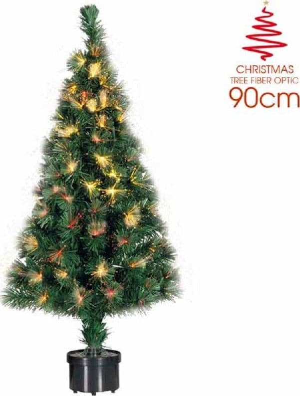 ALBERO DI NATALE A FIBRA OTTICA 100 PUNTE CHRISTMAS TREE LUCI NATALE 90CM VERDE - 2
