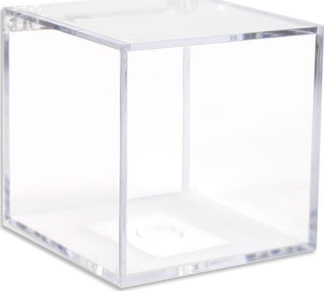 12 SCATOLINE SCATOLE CUBO PLEXIGLASS 6X6cm TRASPARENTE PORTA CONFETTI BOMBONIERA - 4