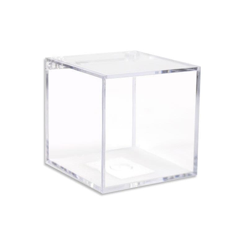 12 SCATOLINE SCATOLE CUBO PLEXIGLASS 6X6cm TRASPARENTE PORTA CONFETTI BOMBONIERA - 6