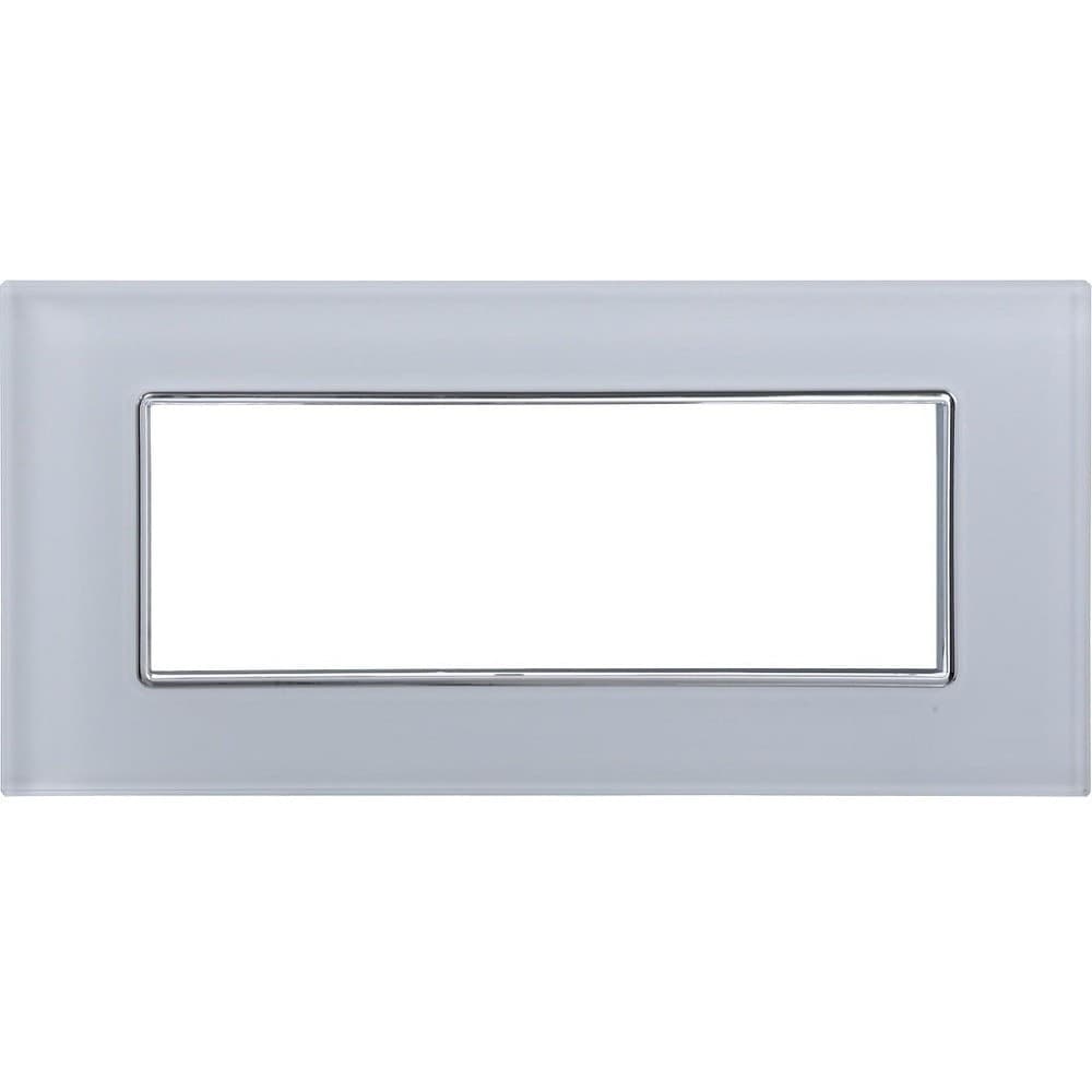PLACCA CRISTAL 3M 4M 6M BIANCO EFFETTO VETRO COMPATIBILE CON BTICINO AXOLUTE - 2