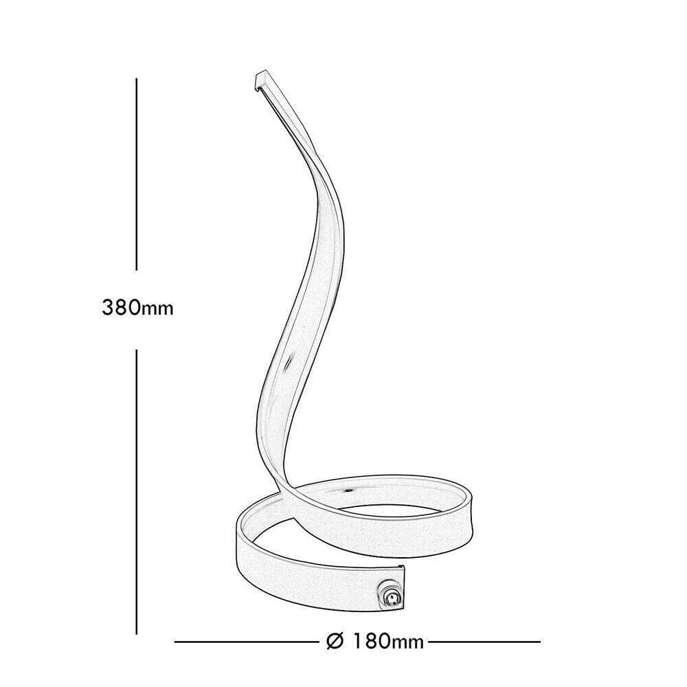 LAMPADA DA TAVOLO LED MODERNA A SPIRALE CURVA 12WATT LUCE DA COMODINO BIANCA D05 - 6