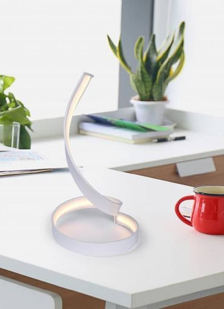 LAMPADA DA TAVOLO LED MODERNA A SPIRALE CURVA 12WATT LUCE DA COMODINO BIANCA D05 - 8