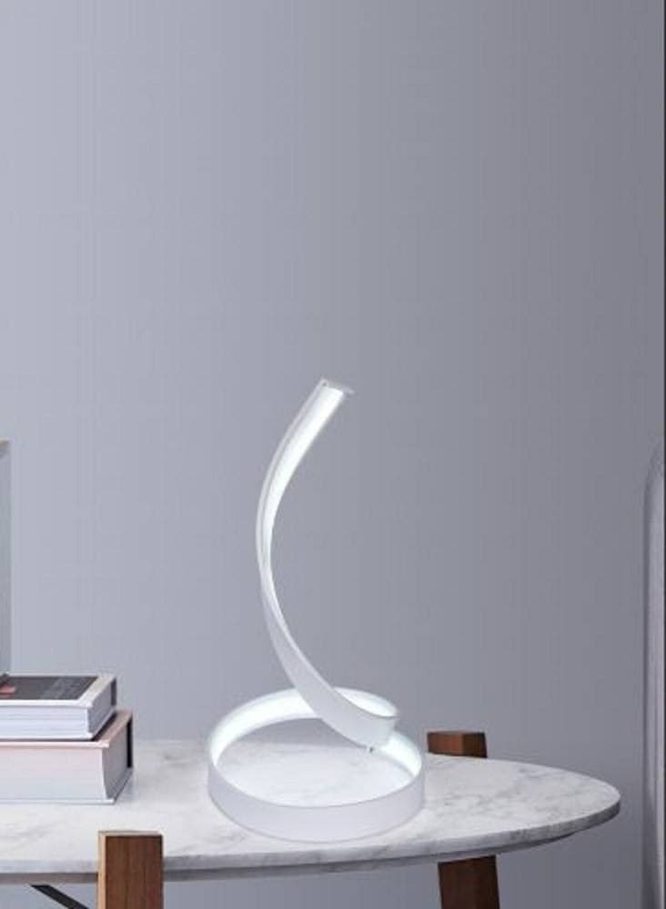LAMPADA DA TAVOLO LED MODERNA A SPIRALE CURVA 12WATT LUCE DA COMODINO BIANCA D05 - 9
