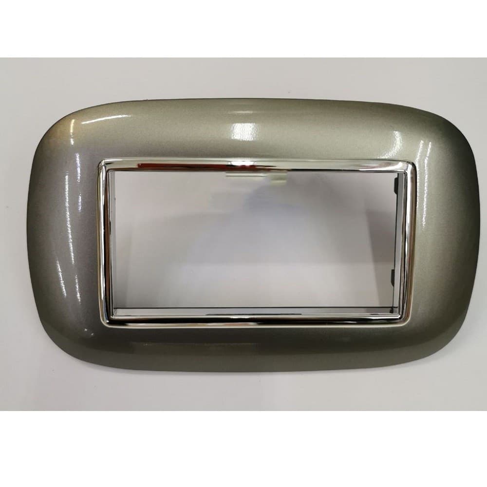 PLACCA OVAL 3 4 6 MODULI COLORE TITANIO COMPATIBILE BTICINO AXOLUTE - 4