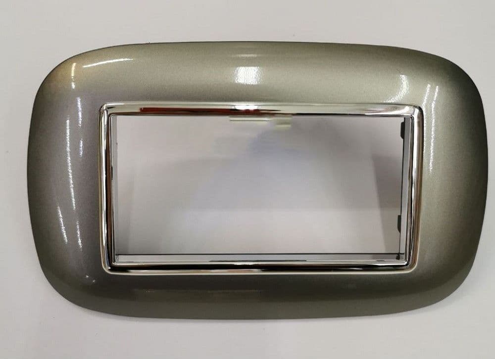 PLACCA OVAL 3 4 6 MODULI COLORE TITANIO COMPATIBILE BTICINO AXOLUTE - 3