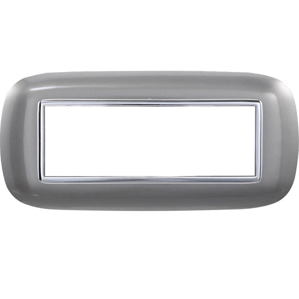 PLACCA OVAL 3 4 6 MODULI COLORE TITANIO COMPATIBILE BTICINO AXOLUTE - 2