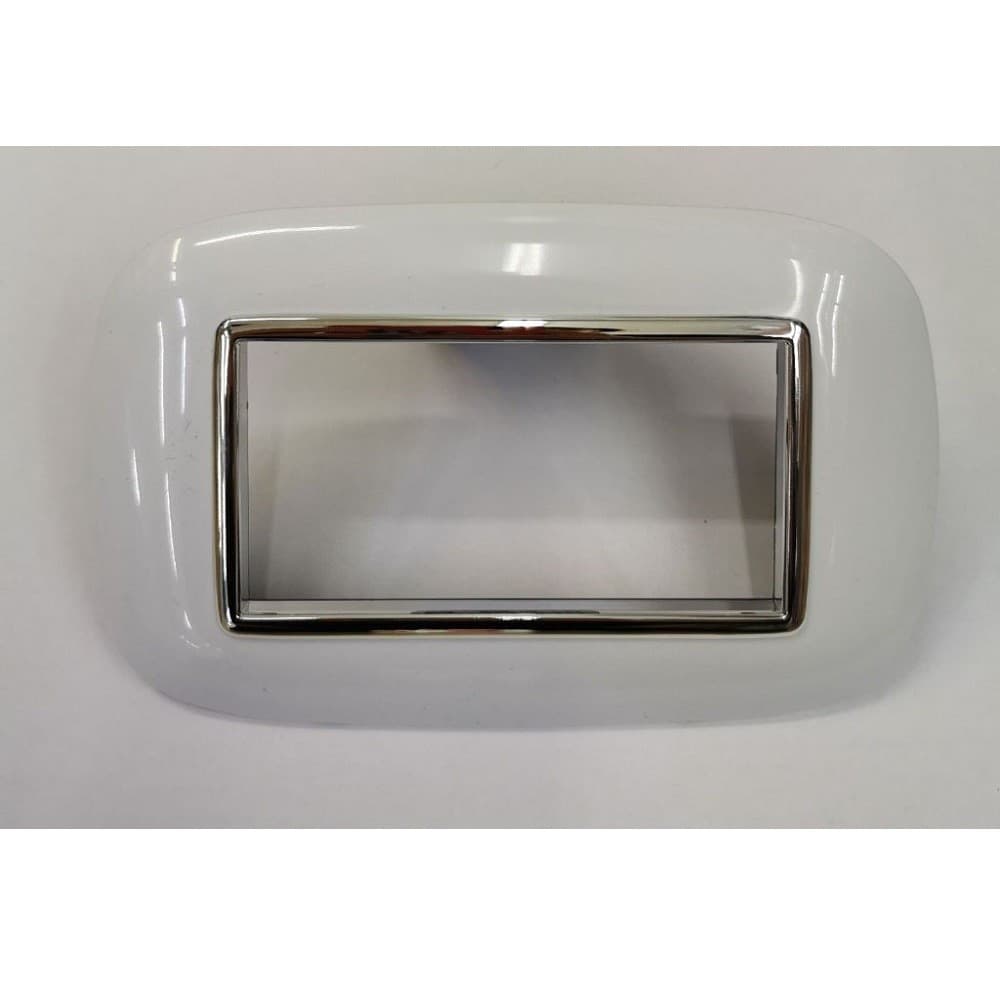 PLACCA OVAL 3 4 6 MODULI COLORE BIANCO COMPATIBILE CON BTICINO AXOLUTE - 5
