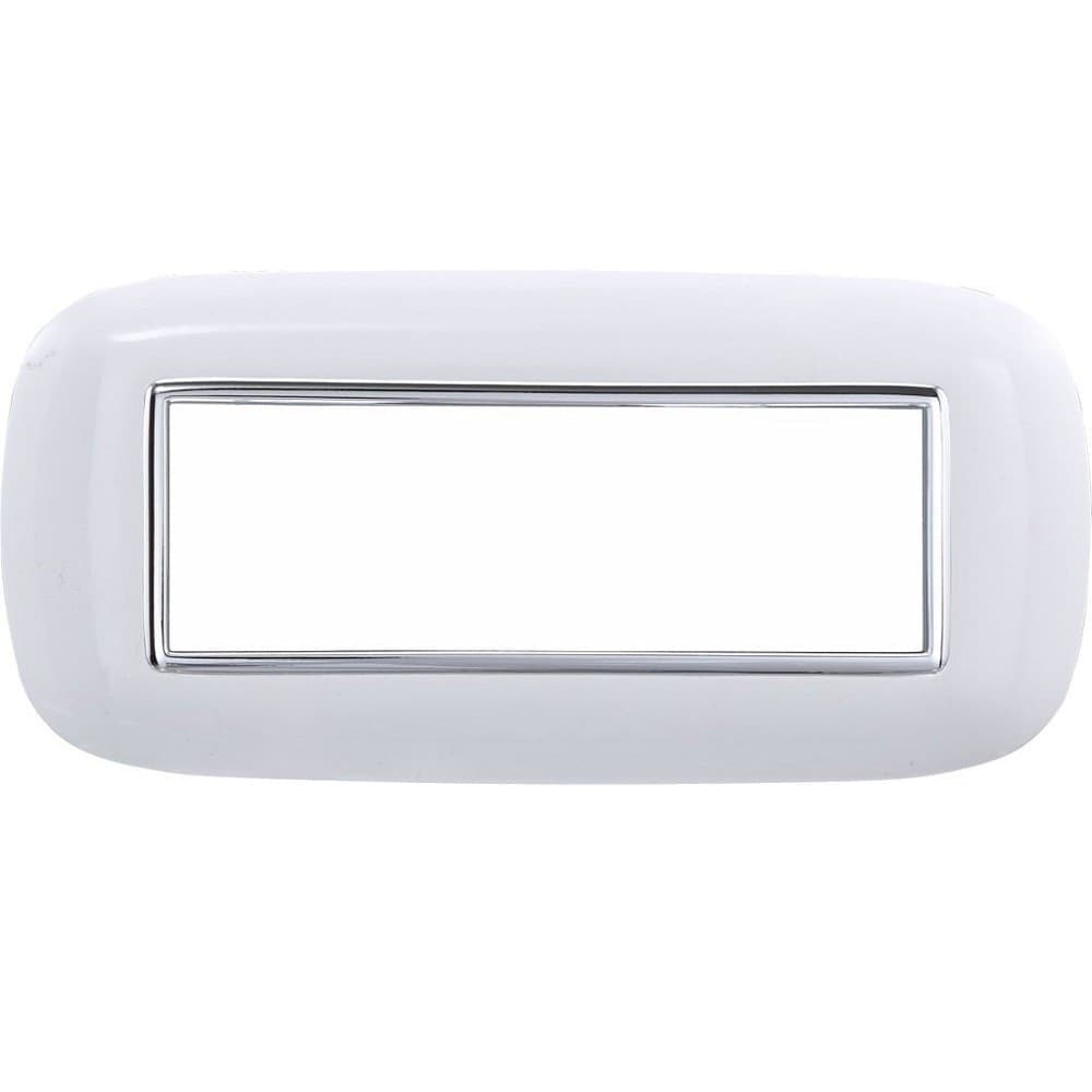 PLACCA OVAL 3 4 6 MODULI COLORE BIANCO COMPATIBILE CON BTICINO AXOLUTE - 2
