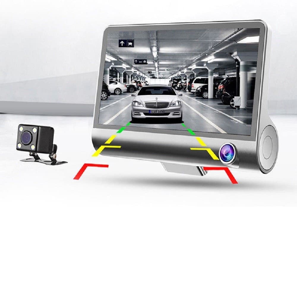 TELECAMERA DVR PER AUTO CAMPER FULL HD 1080P 3 TELECAMERE INTERNA ESTERNA LCD 4' - 4