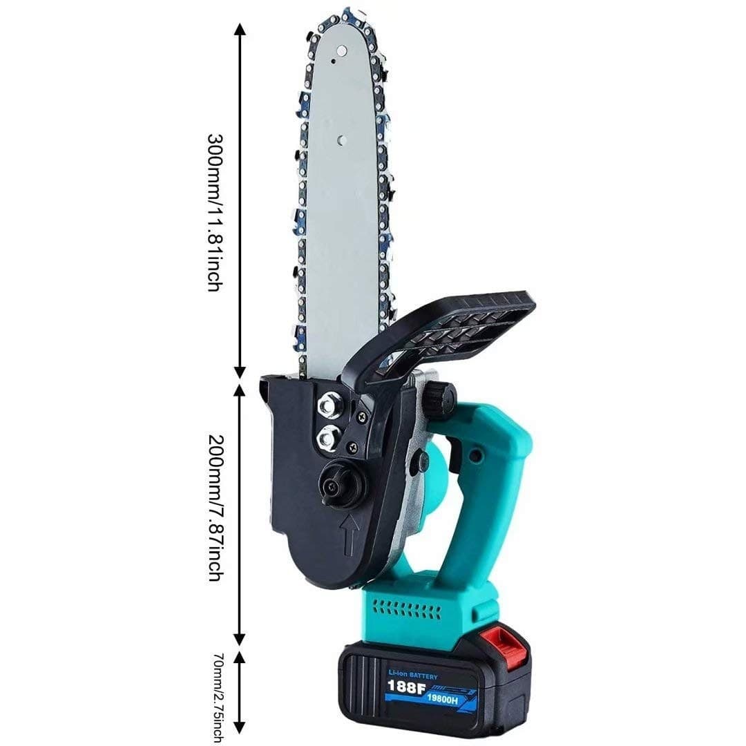 MOTOSEGA ELETTRICA A BATTERIE A LITIO 21V DA 12" PER POTATURA RAMI ALBERI PIANTE - 6