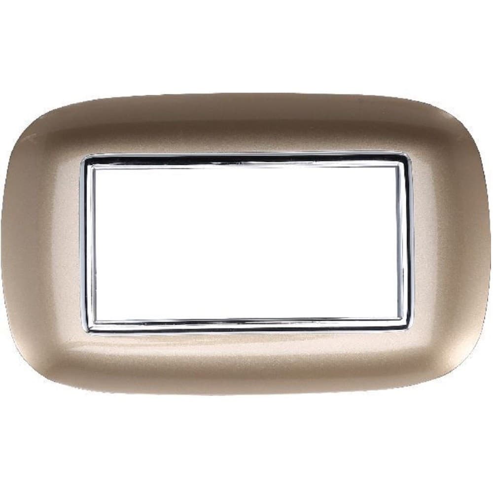 PLACCA OVAL 3 4 6 MODULI COLORE ORO COMPATIBILE CON BTICINO AXOLUTE - 5