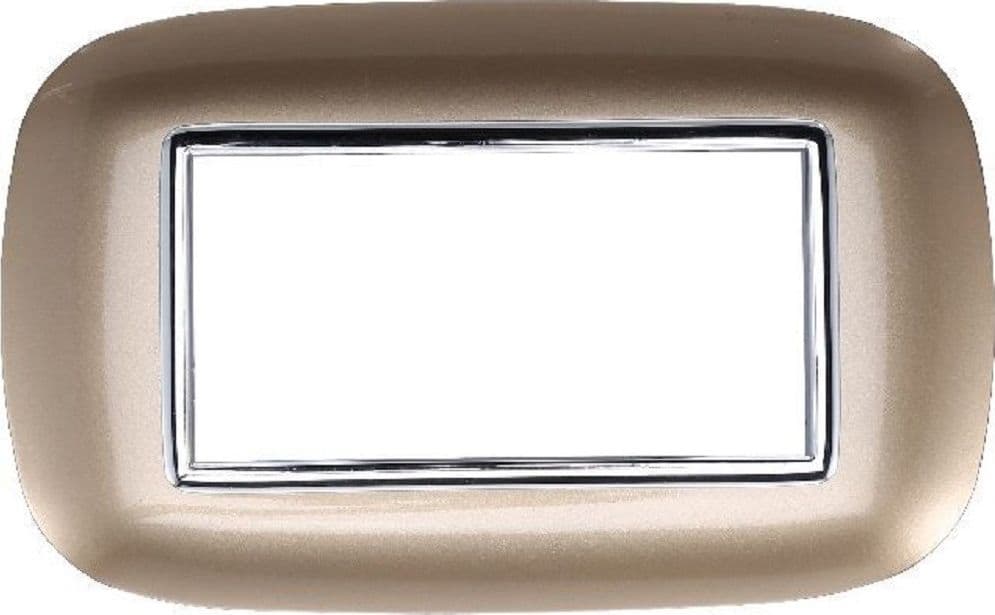 PLACCA OVAL 3 4 6 MODULI COLORE ORO COMPATIBILE CON BTICINO AXOLUTE - 2