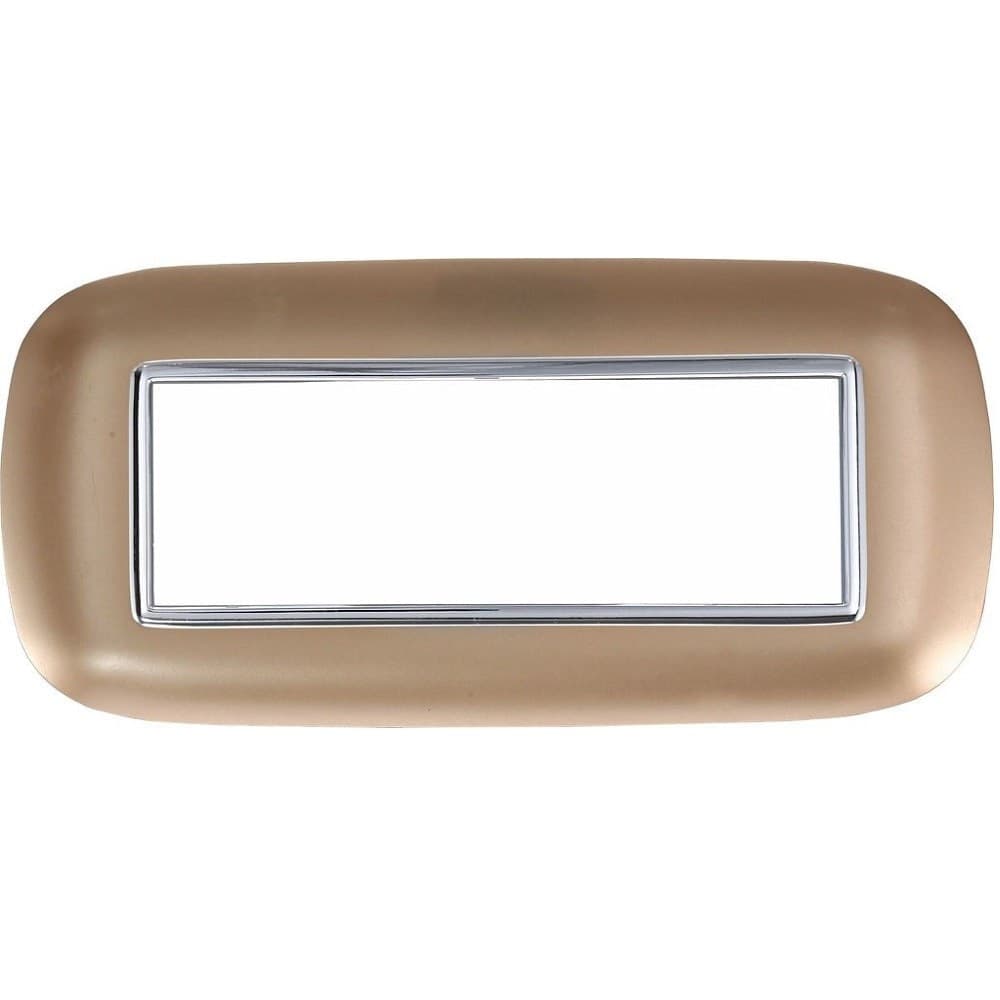 PLACCA OVAL 3 4 6 MODULI COLORE ORO COMPATIBILE CON BTICINO AXOLUTE - 4