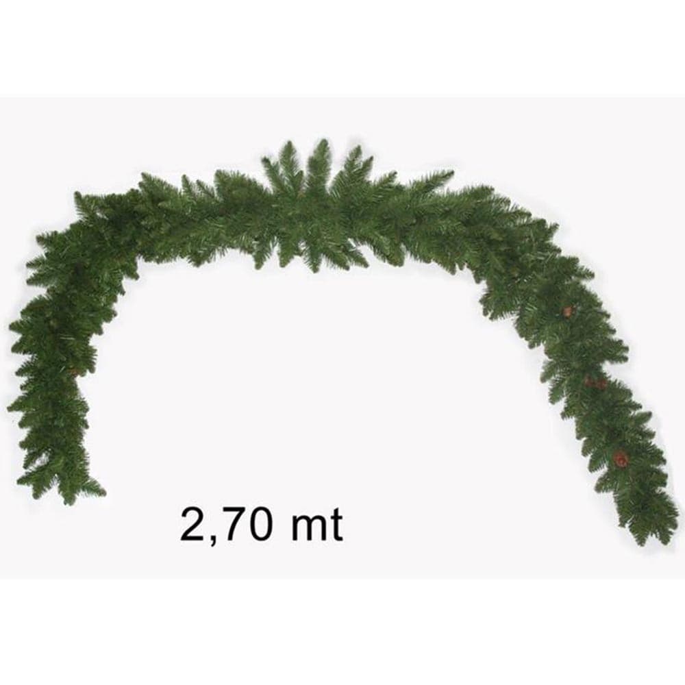 GHIRLANDA NATALIZIA ALBERO DI NATALE CON PIGNE DECORAZIONI NATALIZIE 270CM - 3
