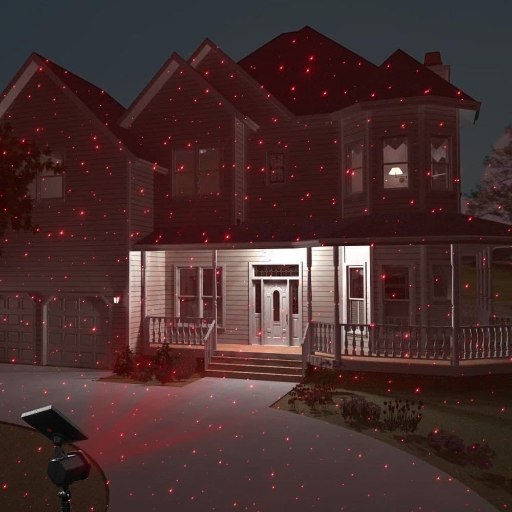 PROIETTORE LASER CON PANNELLO SOLARE PAESAGGIO ILLUMINAZIONE ESTERNA NATALE - 6