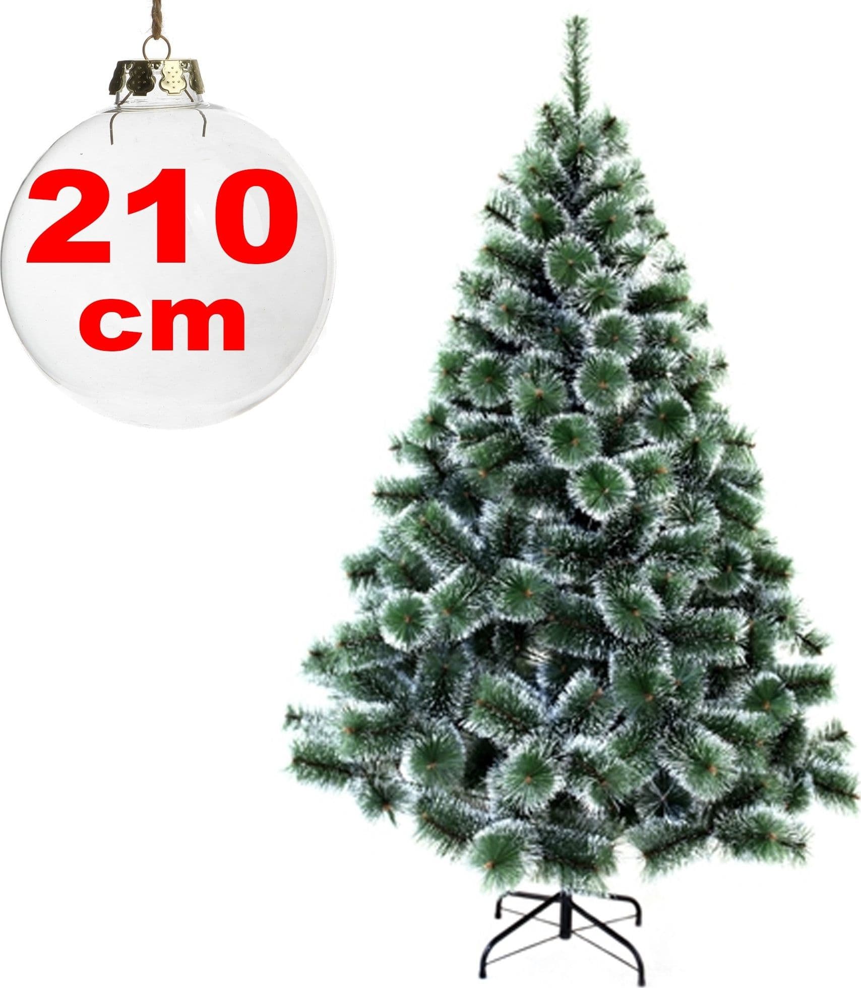 ALBERO DI NATALE SINTETICO 210 CM INNEVATO DECORAZIONE PER CASA SCUOLA UFFICIO - 2