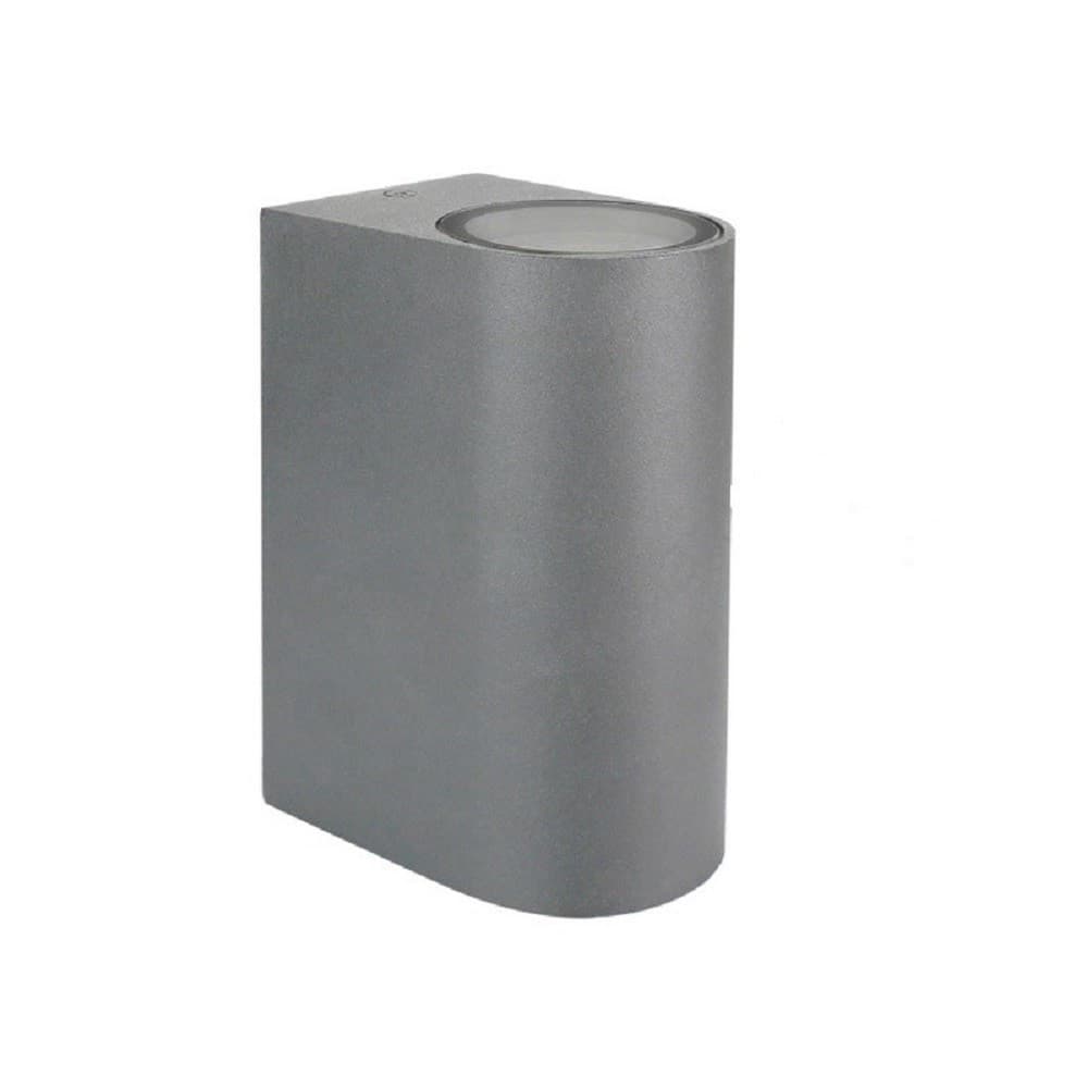 APPLIQUE DA ESTERNO CILINDRO UP&DOWN LAMPADA DA PARETE GIARDINO 2XGU10 IP65 ES14 – Grigio – grigio