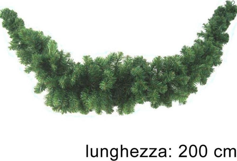 GHIRLANDA NATALIZIA ALBERO DI NATALE ADDOBBI DECORAZIONI NATALIZIE 200CM - 2