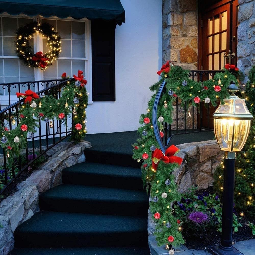 GHIRLANDA NATALIZIA ALBERO DI NATALE ADDOBBI DECORAZIONI NATALIZIE 200CM - 3