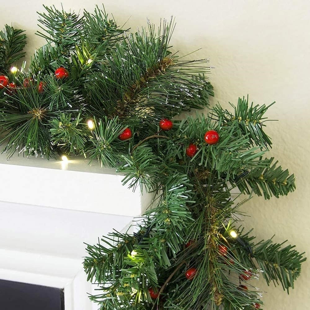 GHIRLANDA NATALIZIA ALBERO DI NATALE ADDOBBI DECORAZIONI NATALIZIE 200CM - 4