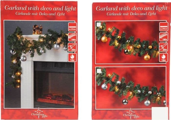 GHIRLANDA NATALIZIA PER CASA CAMINO ALBERO NATALE 20 LUCI E 16 SFERE VARI COLORI - 2