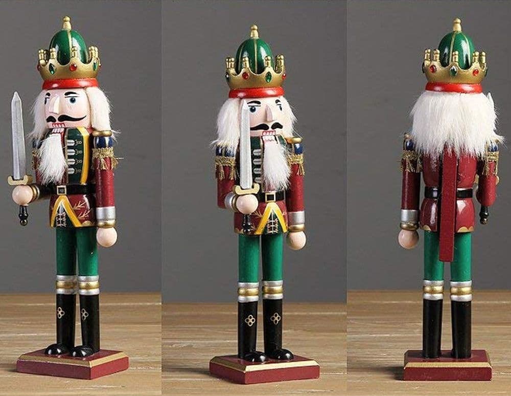 4 X SOLDATO SCHIACCIANOCI DI NATALE IN LEGNO 30 CM DECORAZIONI NATALIZIE 4 PEZZI - 4
