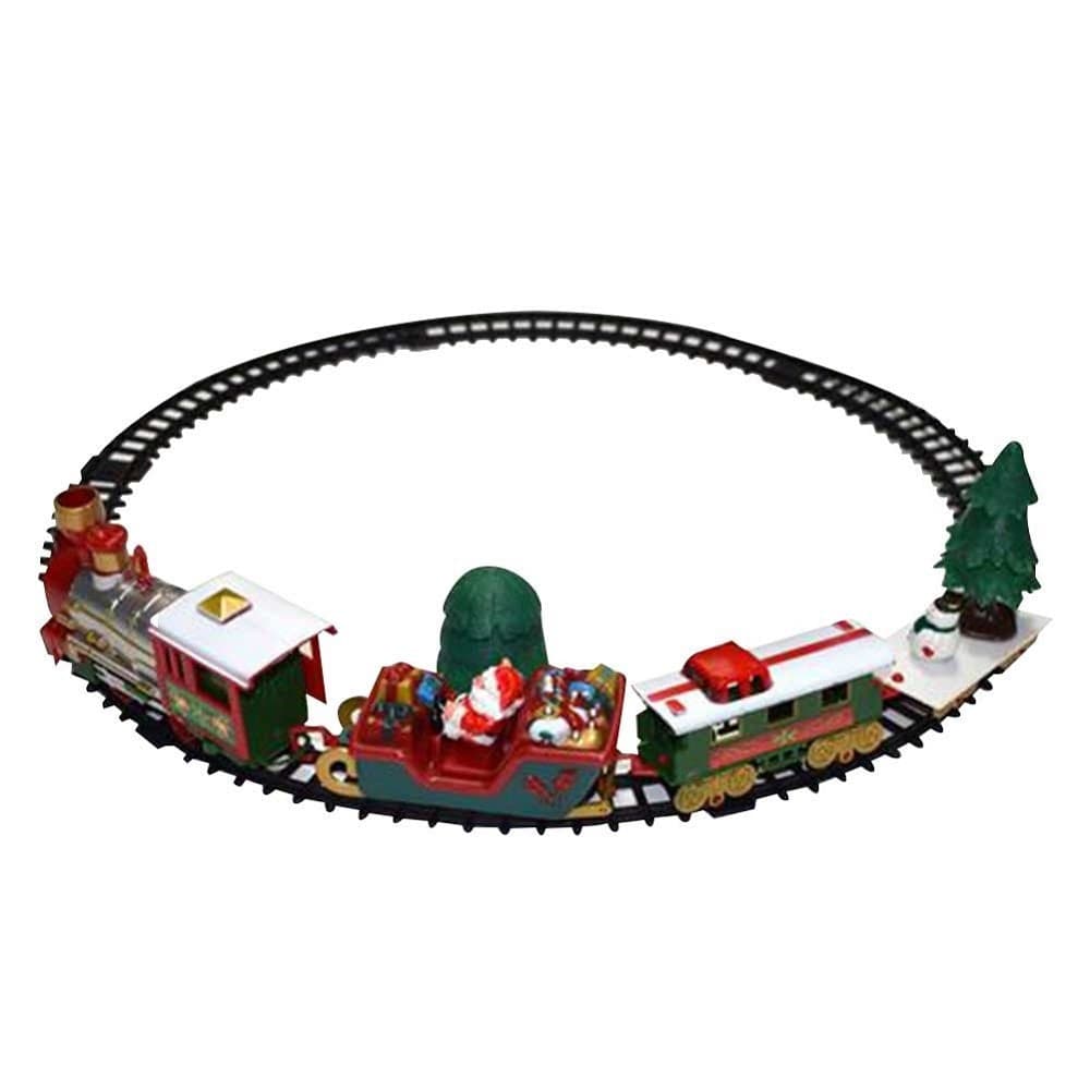TRENINO NATALIZIO CON SLITTA DI BABBO NATALE A BATTERIA DECORAZIONE BASE ALBERO - 2