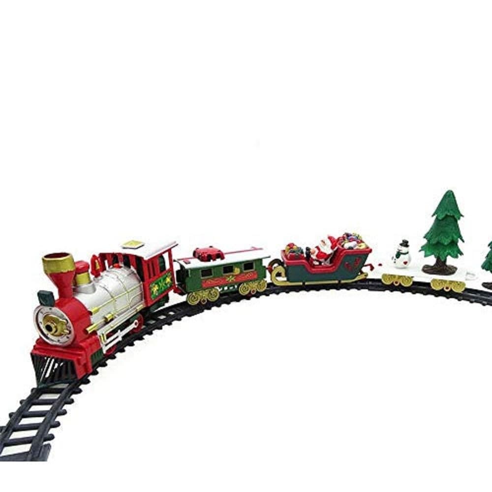 TRENINO NATALIZIO CON SLITTA DI BABBO NATALE A BATTERIA DECORAZIONE BASE ALBERO - 5