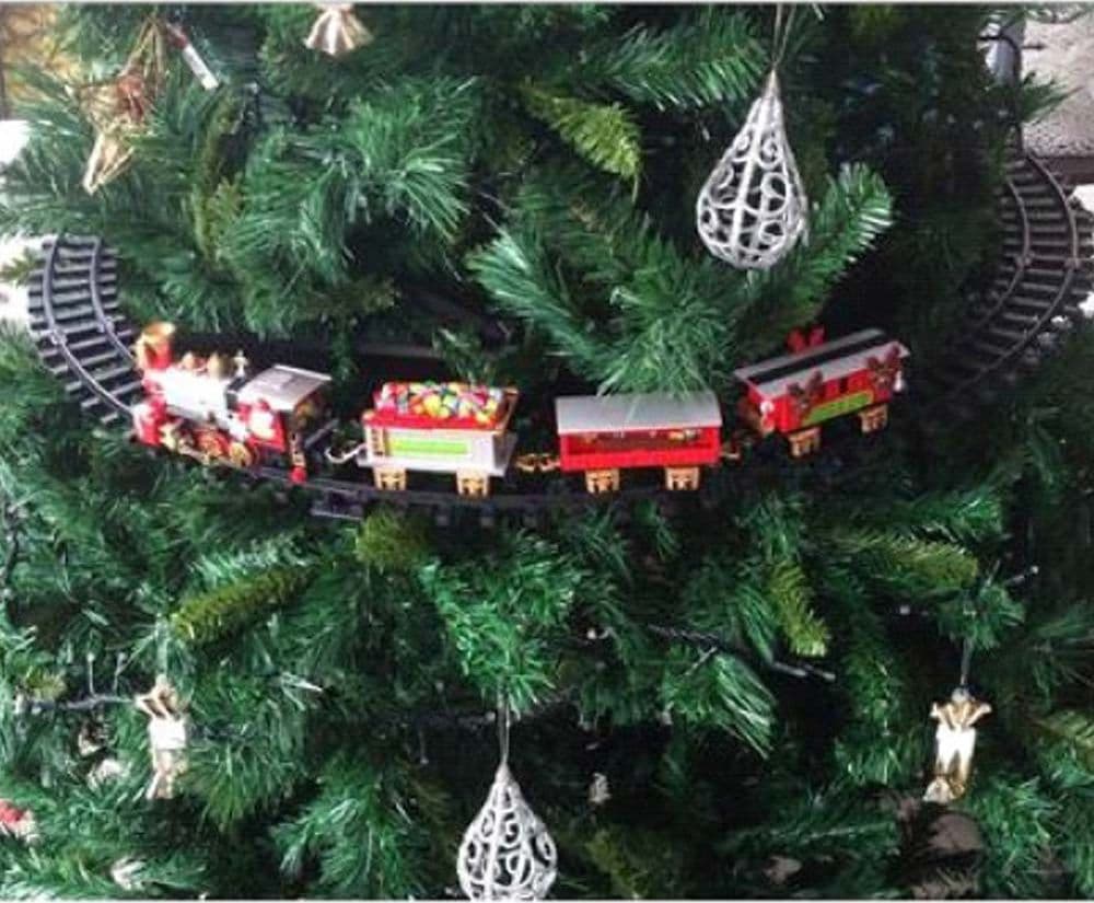 TRENINO NATALIZIO CON SUPPORTO PER CENTRO ALBERO TRENO ELETTRICO CON LUCI NATALE - 2