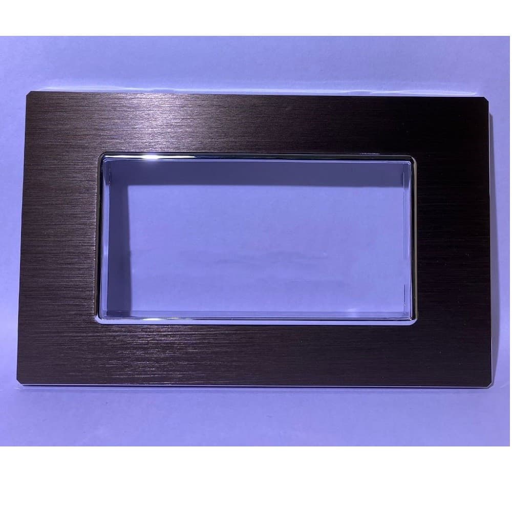 PLACCA LUXURY 3 4 6M METALLO BROWN MARRONE SATINATO COMPATIBILE BTICINO AXOLUTE - 4