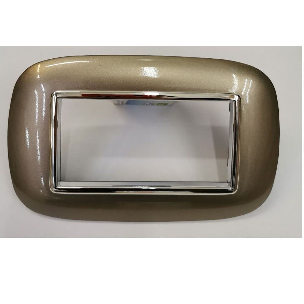PLACCA OVAL 3 4 6 MODULI COLORE BRONZO COMPATIBILE CON BTICINO AXOLUTE - 4