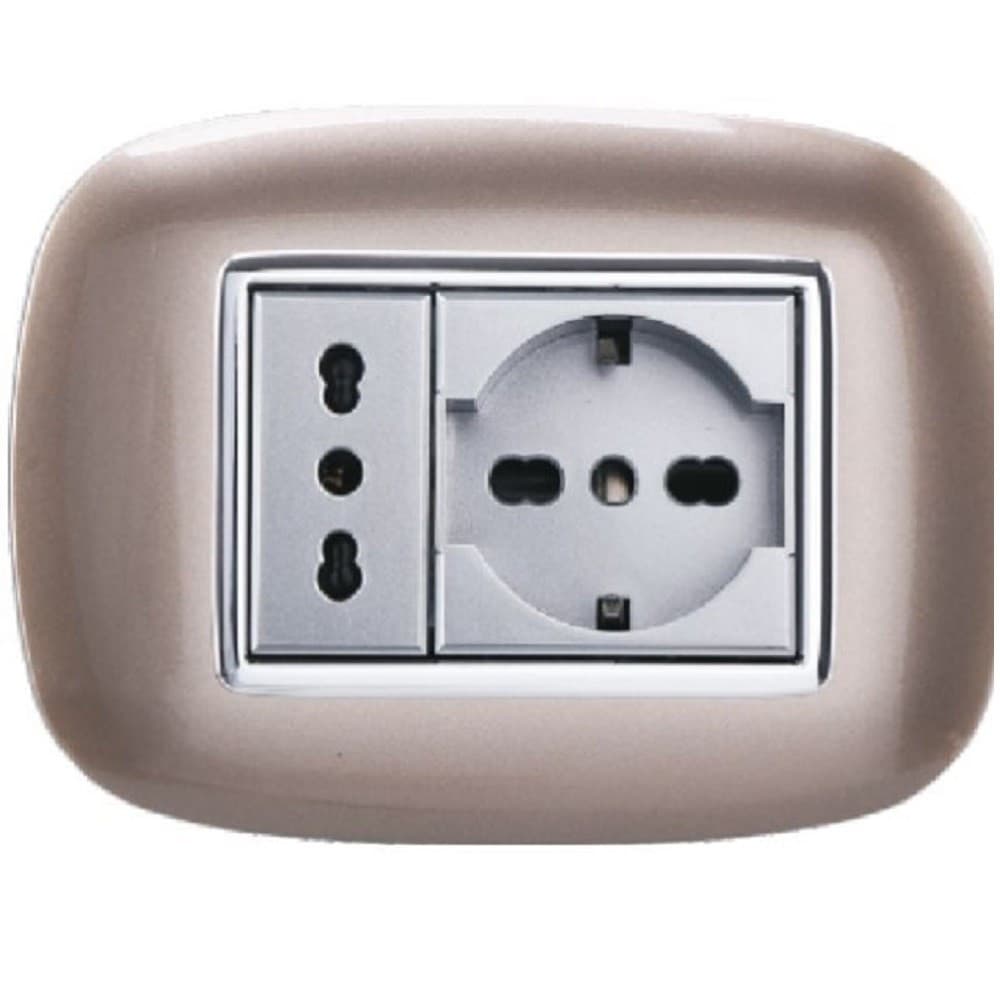 PLACCA OVAL 3 4 6 MODULI COLORE BRONZO COMPATIBILE CON BTICINO AXOLUTE - 5