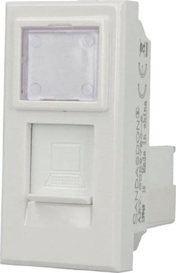 PRESA DATI CONNETTORE RJ45 CAT6 BIANCO COPERCHIO COMPATIBILE BTICINO AXOLUTE - 2